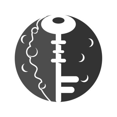 moon key logo template Icon Illustration Brand Identity.Isolated and flat illustration. Vector graphic