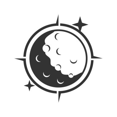 moon compass adventure logo template Icon Illustration Brand Identity.Isolated and flat illustration. Vector graphic