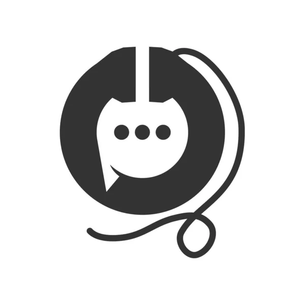 Phone Chat Logo Template Icon Illustration Brand Identity Isolated Flat — 图库矢量图片