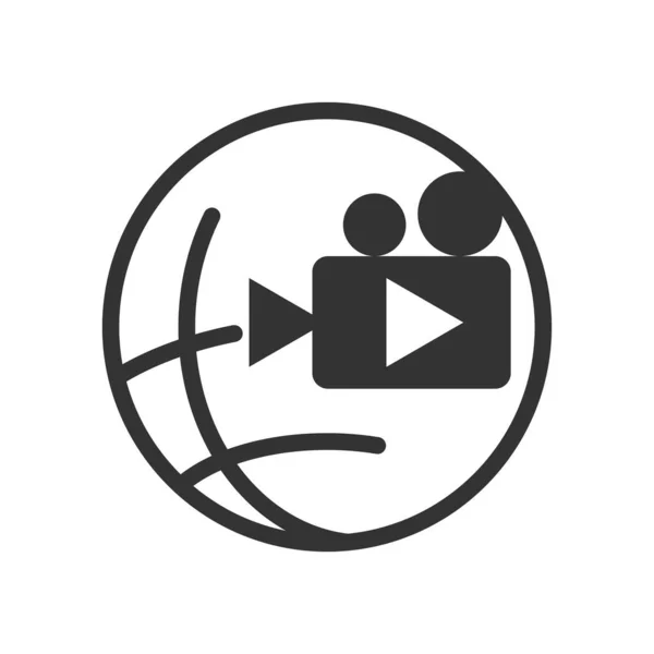 Multimedia Media Play Logo Template Icona Illustrazione Brand Identity Isolated — Vettoriale Stock