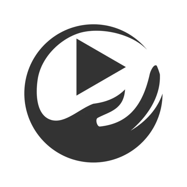 Multimedia Media Play Logo Template Icona Illustrazione Brand Identity Isolated — Vettoriale Stock