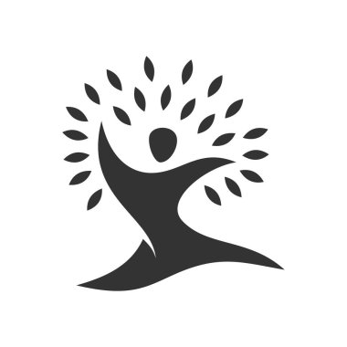 People Tree Vector Logo Şablonu Simge İllüstrasyon Kimliği Şablonu. İzole ve düz çizim. grafik