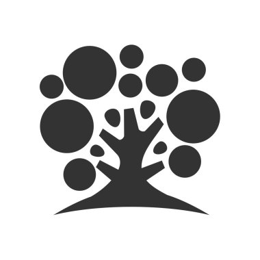 People Tree Vector Logo Şablonu Simge İllüstrasyon Kimliği Şablonu. İzole ve düz çizim. grafik