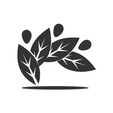 People Life Tree logosu Icon Illustration Brand Kimliği tasviri. İzole ve düz çizim. Vektör grafiği