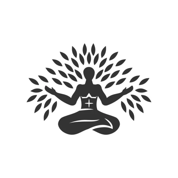 Pessoas Modelo Árvore Vida Logotipo Icon Ilustração Identidade Marca Isolado — Vetor de Stock