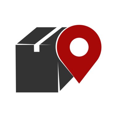 Teslimat logosu Simge Resimli Marka Kimliği. İzole ve düz çizim. Vektör grafiği