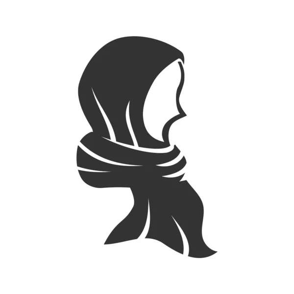 Moeslim Hijab Weibliche Logo Vorlage Icon Illustration Brand Identity Vereinzelte — Stockvektor