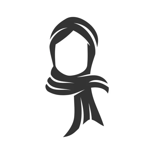 Moeslim Hijab Женский Шаблон Логотипа Icon Illustration Brand Identity Изолированная — стоковый вектор