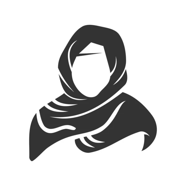 Moeslim Hijab Женский Шаблон Логотипа Icon Illustration Brand Identity Изолированная — стоковый вектор