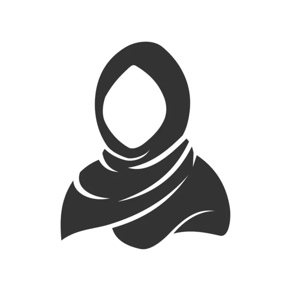 Moeslim Hijab Женский Шаблон Логотипа Icon Illustration Brand Identity Изолированная — стоковый вектор