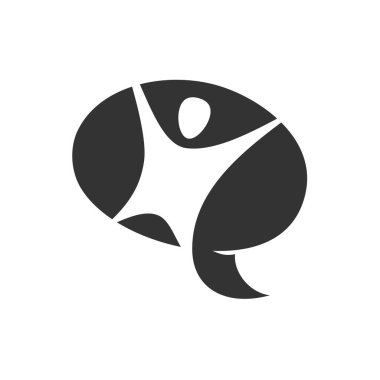 Beyin çözeltisi insanları mutlu logo şablonu Icon Illustration Brand Kimliği. İzole ve düz çizim. Vektör grafiği