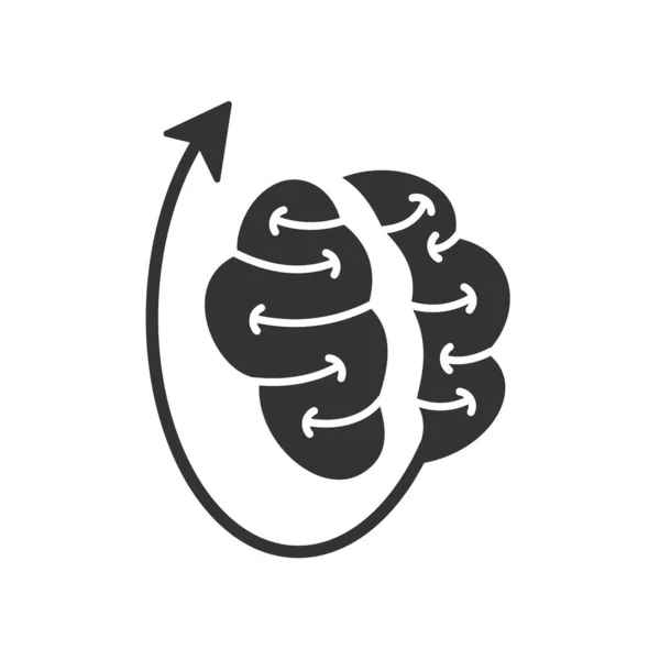 Plantilla Logotipo Flecha Cerebral Icono Ilustración Identidad Marca Ilustración Aislada — Vector de stock