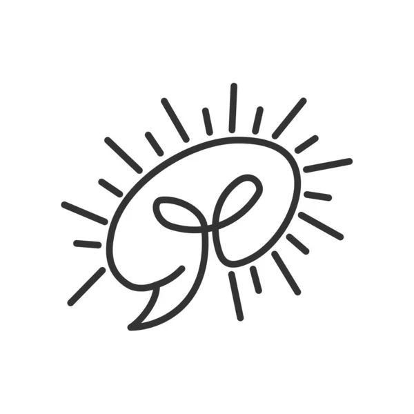 Modelo Logotipo Bulbo Cerebral Icon Ilustração Identidade Marca Isolado Ilustração — Vetor de Stock