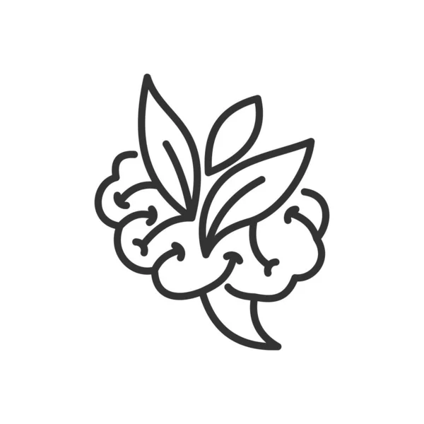 Шаблон Логотипа Листа Мозга Icon Illustration Brand Identity Изолированная Плоская — стоковый вектор