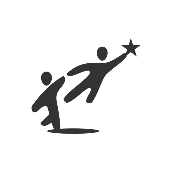 Líder Com Modelo Logotipo Estrela Icon Ilustração Identidade Marca Isolado — Vetor de Stock