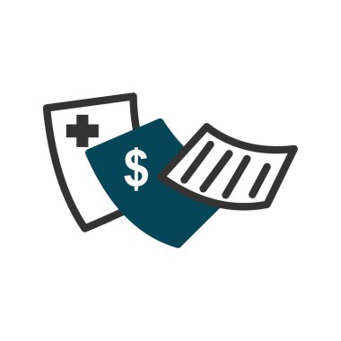 Tıbbi fatura logosu Icon Illustration Brand Kimliği. İzole ve düz çizim. Vektör grafiği