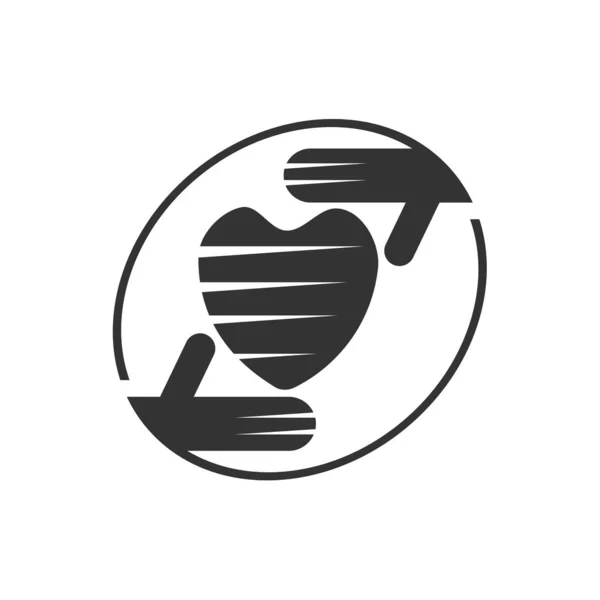 Dando Plantilla Logotipo Amor Icono Ilustración Identidad Marca Ilustración Aislada — Archivo Imágenes Vectoriales