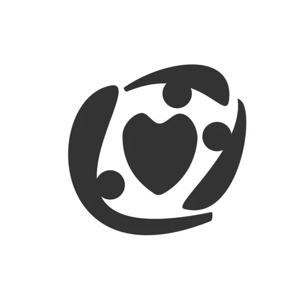 Dając Wzór Logo Miłości Ikona Ilustracja Tożsamość Marki Odizolowana Płaska — Wektor stockowy