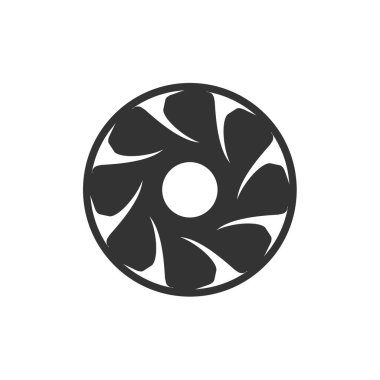 dişli logo şablonu. Simge Tanımlama Markası Kimliği. İzole ve düz çizim. Vektör grafiği