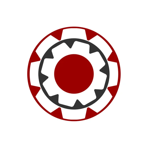 Modèle Logo Engrenage Icône Illustration Identité Marque Illustration Isolée Plate — Image vectorielle