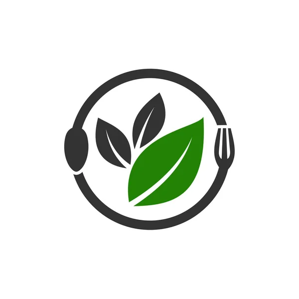 Organic Food Logo Template Icon Illustration Brand Identity Isolated Flat — Stock Vector