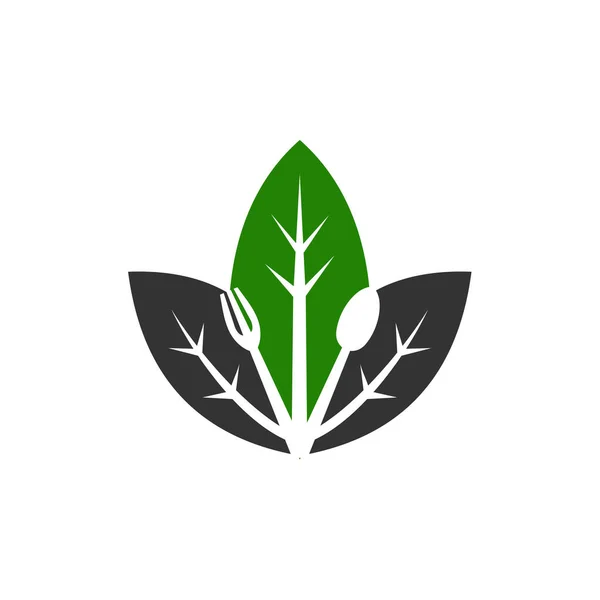 Organik Gıda Logosu Şablonu Simge Tanımlama Markası Kimliği Zole Düz — Stok Vektör