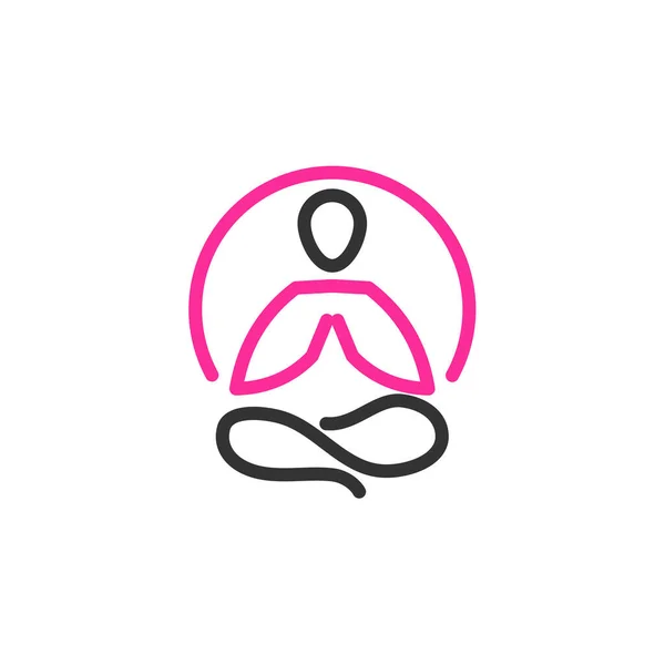 瑜伽标志模板 图标说明性品牌标识 孤立和平面的插图 矢量图形 — 图库矢量图片