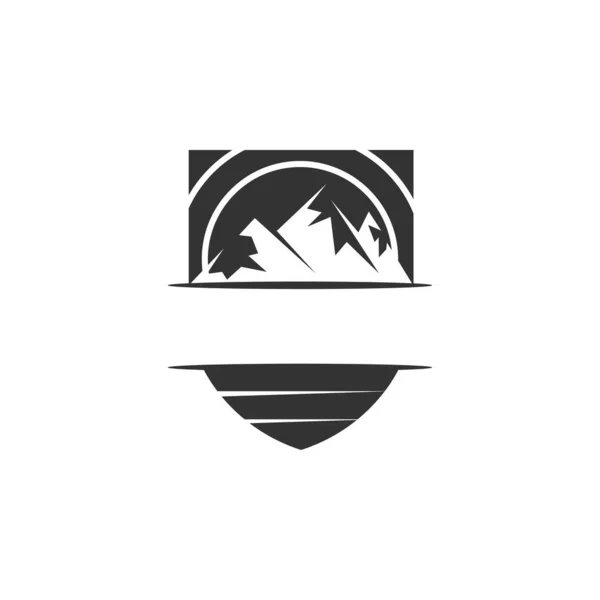 Modelo Logotipo Montanha Aventura Livre Icon Ilustração Identidade Marca Isolado — Vetor de Stock