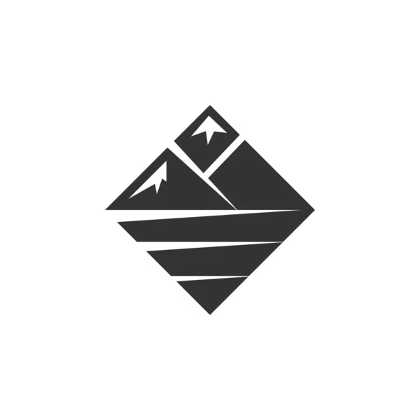 Відкритий Шаблон Пригод Гірського Логотипу Ілюстрація Іконок Фірмовий Стиль Ізольовані — стоковий вектор