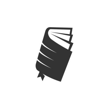 Açık kitap logo şablonu. Simge Tanımlama Markası Kimliği. İzole ve düz çizim. Vektör grafiği