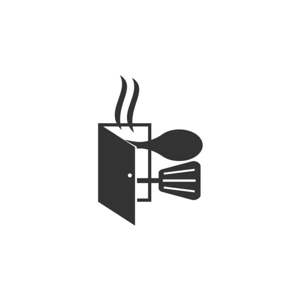 Home Cooking Logo Template Ikoon Illustratie Merk Identiteit Geïsoleerde Platte — Stockvector