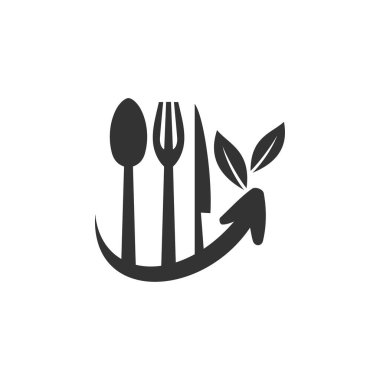 Catering logo şablonu. Simge Tanımlama Markası Kimliği. İzole ve düz çizim. Vektör grafiği