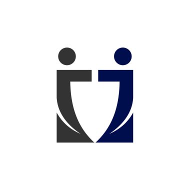 İttifak logo şablonu. Simge Tanımlama Markası Kimliği. İzole ve düz çizim. Vektör grafiği