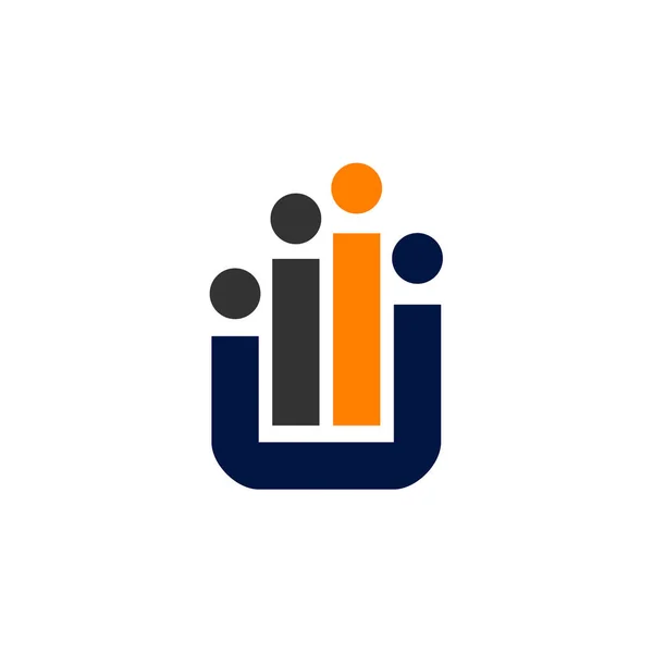 Modelo Logotipo Unidade Icon Ilustração Identidade Marca Isolado Ilustração Plana — Vetor de Stock