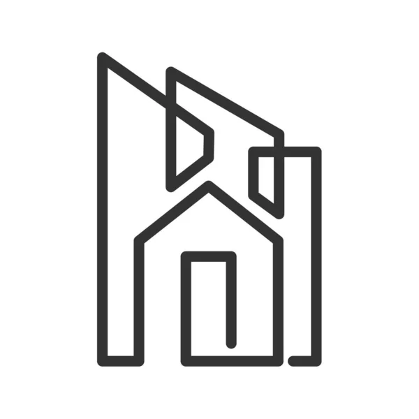 Plantilla Logotipo Bienes Raíces Icono Ilustración Identidad Marca Ilustración Aislada — Vector de stock