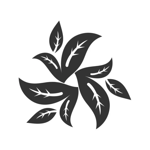 Modèle Logo Feuille Icône Illustration Identité Marque Illustration Isolée Plate — Image vectorielle