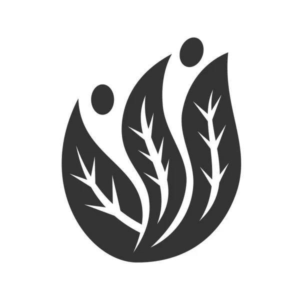 Plantilla Logotipo Hoja Icono Ilustración Identidad Marca Ilustración Aislada Plana — Vector de stock