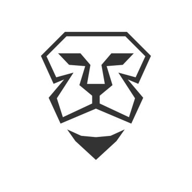 Aslan logosu şablonu. Simge Tanımlama Markası Kimliği. İzole ve düz çizim. Vektör grafiği