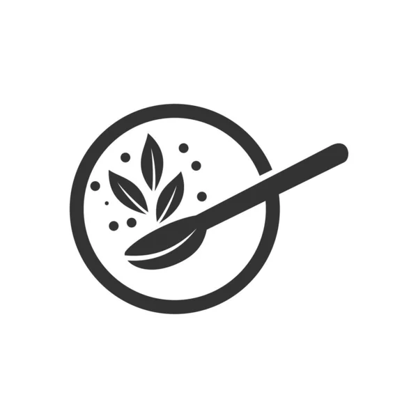 Yemek Logosu Şablonu Simge Tanımlama Markası Kimliği Zole Düz Çizim — Stok Vektör