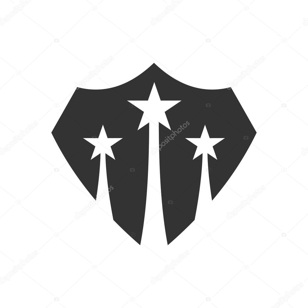 Shield logo template. Icon Illustration Brand Identity. Isolated and flat illustration. Vector graphic