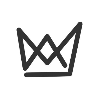 Kral logosu şablonu. Simge Tanımlama Markası Kimliği. İzole ve düz çizim. Vektör grafiği