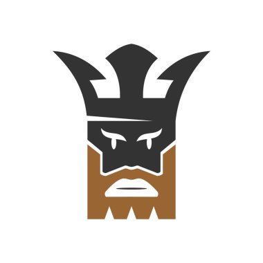 Kral logosu şablonu. Simge Tanımlama Markası Kimliği. İzole ve düz çizim. Vektör grafiği