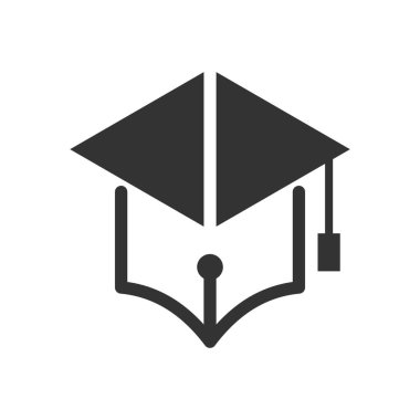 Eğitim logosu şeması. Simge Tanımlama Markası Kimliği. İzole ve düz çizim. Vektör grafiği