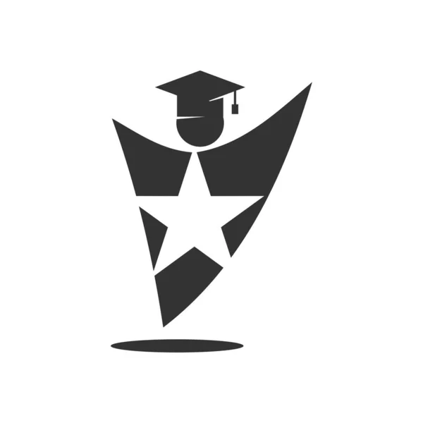 Πρότυπο Εκπαιδευτικού Λογότυπου Εικονίδιο Εικονογράφηση Brand Identity Μεμονωμένη Και Επίπεδη — Διανυσματικό Αρχείο