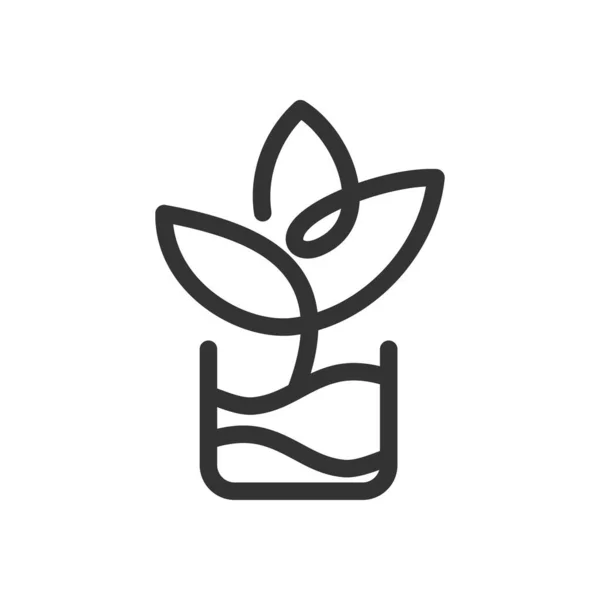 植物ロゴテンプレート アイコンイラストブランドアイデンティティ 隔離された平らなイラスト ベクトルグラフィック — ストックベクタ