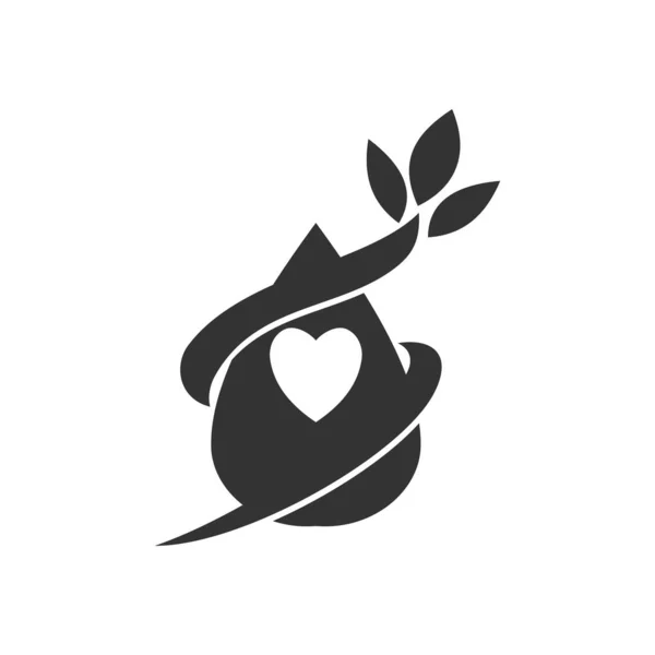 Bitki Logosu Şablonu Simge Tanımlama Markası Kimliği Zole Düz Çizim — Stok Vektör