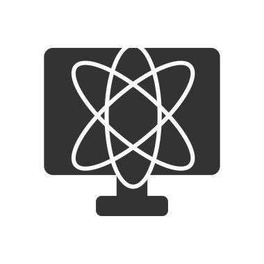 Bilgisayar logosu şablonu. Simge Tanımlama Markası Kimliği. İzole ve düz çizim. Vektör grafiği