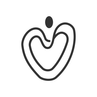Aşk logosu şablonu. Simge Tanımlama Markası Kimliği. İzole ve düz çizim. Vektör grafiği