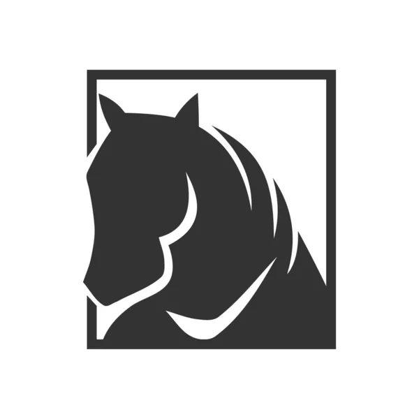 Mall För Hästlogotyp Ikon Illustration Varumärke Identitet Isolerad Och Platt — Stock vektor