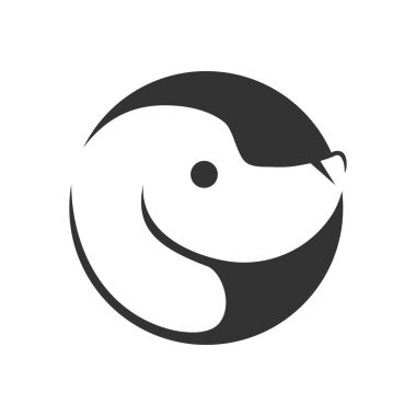 Köpek logosu şablonu. Simge Tanımlama Markası Kimliği. İzole ve düz çizim. Vektör grafiği